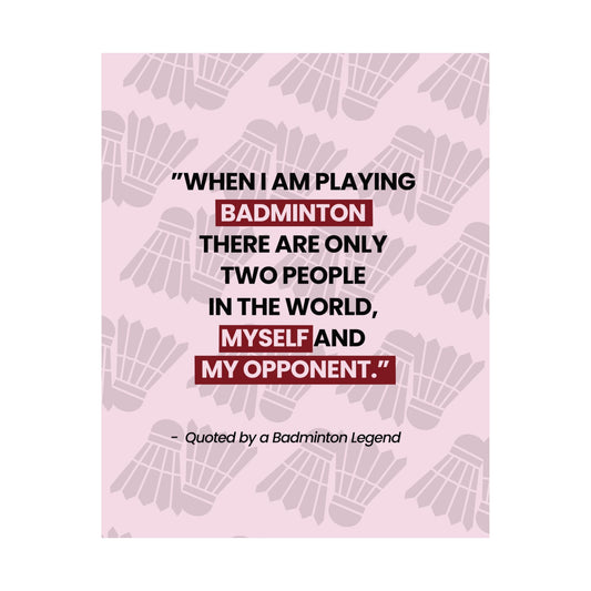 Motivational Badminton Quote Poster – Light Pink Wall Art (40×50 cm / 45×60 cm)