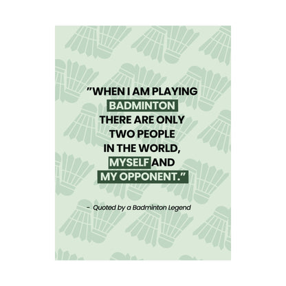 Motivational Badminton Quote Poster – Light Green Wall Art (40×50 cm / 45×60 cm)