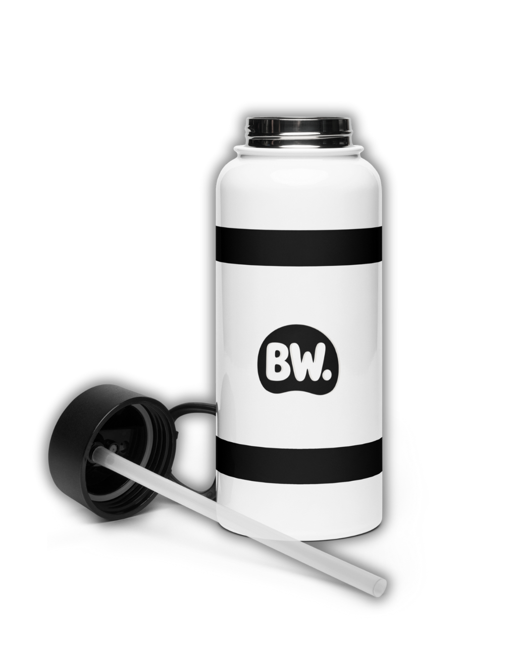 2.0 Stainless Steel Water Bottle - Black/White
