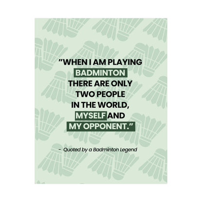 Motivational Badminton Quote Poster – Light Green Wall Art (40×50 cm / 45×60 cm)